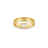 Gold Double White Triangle Stacker Ring